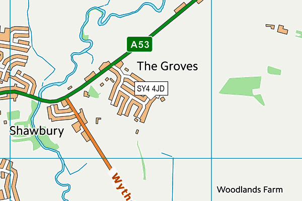 SY4 4JD map - OS VectorMap District (Ordnance Survey)