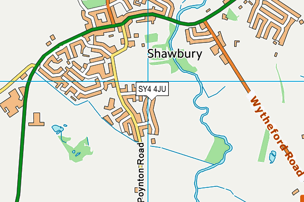 Shawbury Recreation Ground map (SY4 4JU) - OS VectorMap District (Ordnance Survey)