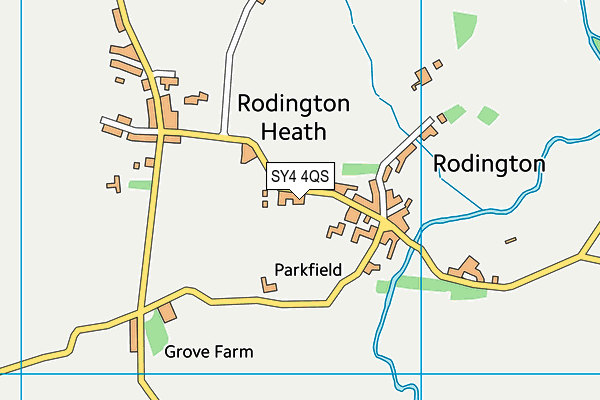 Rodington Playing Fields map (SY4 4QS) - OS VectorMap District (Ordnance Survey)