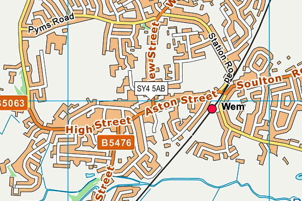 SY4 5AB map - OS VectorMap District (Ordnance Survey)