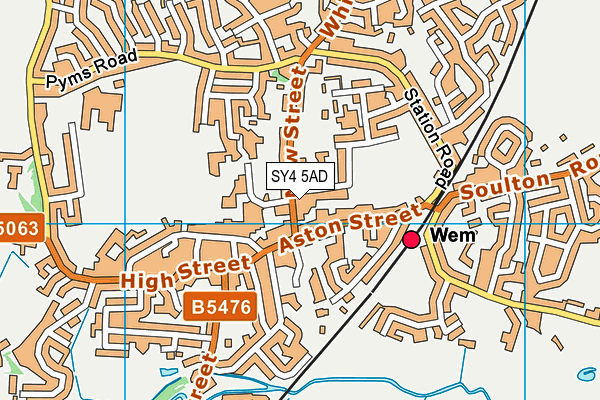 SY4 5AD map - OS VectorMap District (Ordnance Survey)