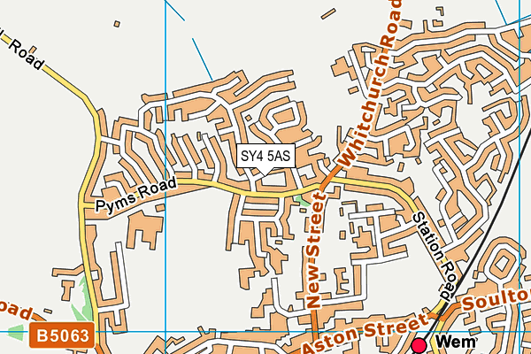 SY4 5AS map - OS VectorMap District (Ordnance Survey)
