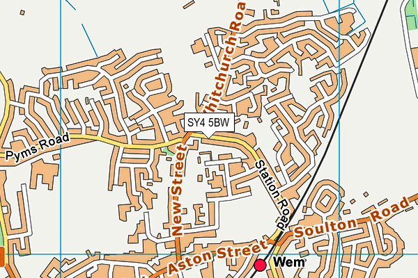 SY4 5BW map - OS VectorMap District (Ordnance Survey)