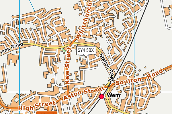 St Peter's CofE Primary School map (SY4 5BX) - OS VectorMap District (Ordnance Survey)