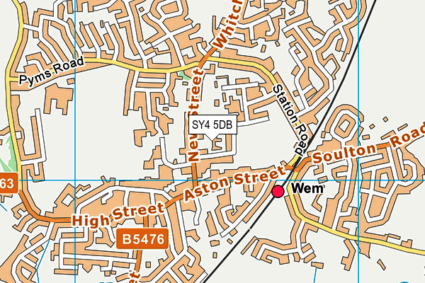 SY4 5DB map - OS VectorMap District (Ordnance Survey)