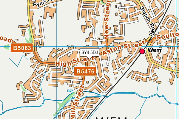 SY4 5DJ map - OS VectorMap District (Ordnance Survey)