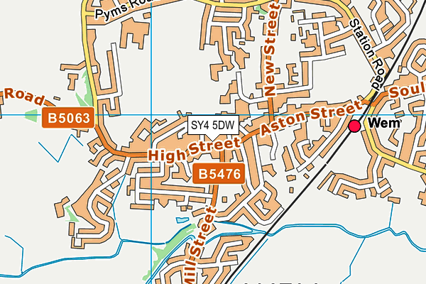 SY4 5DW map - OS VectorMap District (Ordnance Survey)