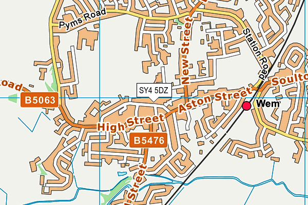 SY4 5DZ map - OS VectorMap District (Ordnance Survey)