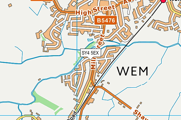 SY4 5EX map - OS VectorMap District (Ordnance Survey)