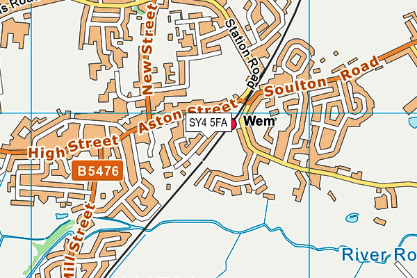 SY4 5FA map - OS VectorMap District (Ordnance Survey)