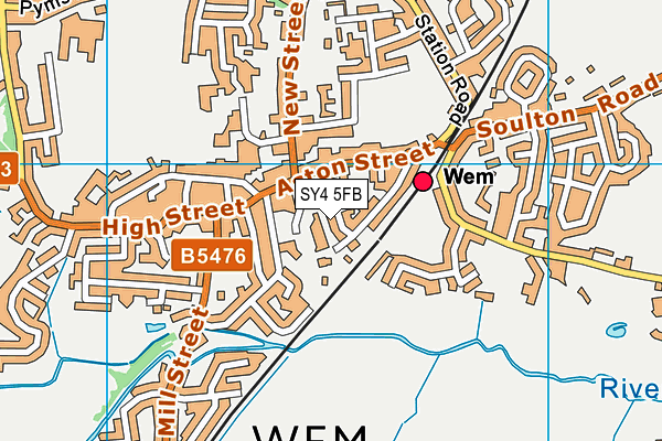 SY4 5FB map - OS VectorMap District (Ordnance Survey)