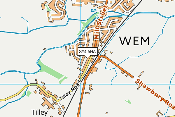 SY4 5HA map - OS VectorMap District (Ordnance Survey)