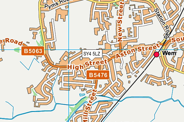 SY4 5LZ map - OS VectorMap District (Ordnance Survey)