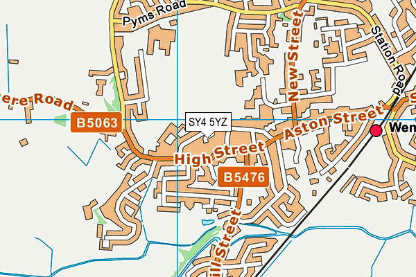 SY4 5YZ map - OS VectorMap District (Ordnance Survey)
