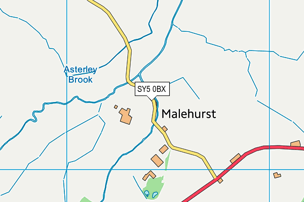 SY5 0BX map - OS VectorMap District (Ordnance Survey)