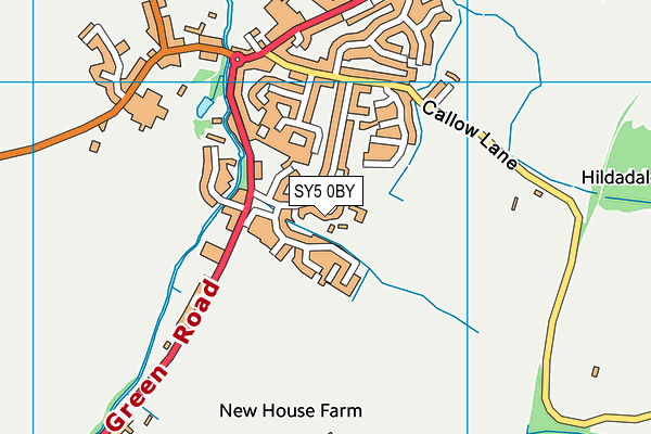 SY5 0BY map - OS VectorMap District (Ordnance Survey)
