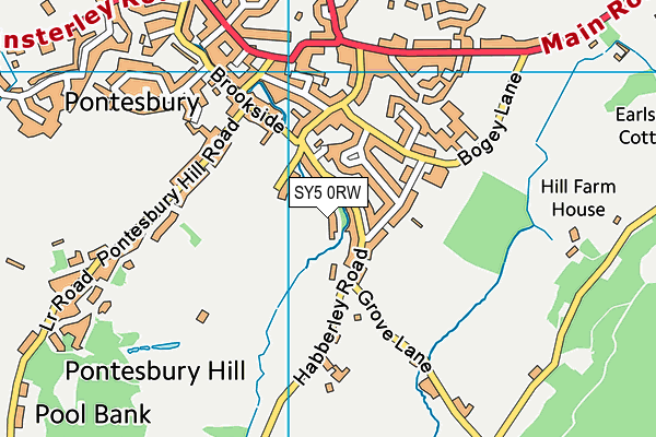 SY5 0RW map - OS VectorMap District (Ordnance Survey)