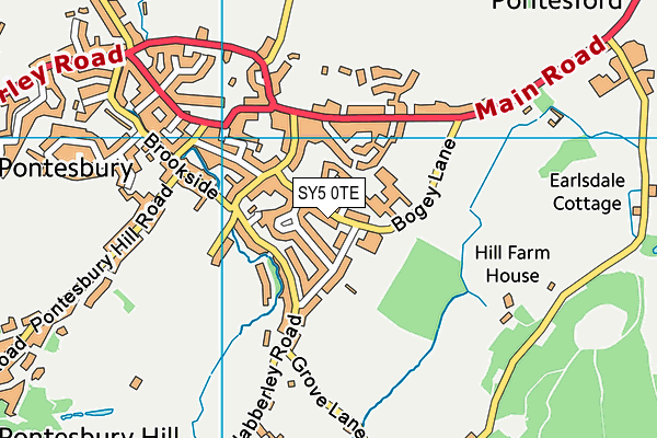 SY5 0TE map - OS VectorMap District (Ordnance Survey)