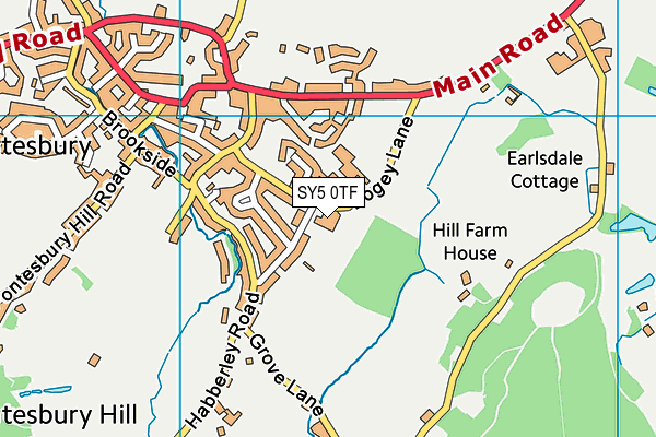 Pontesbury CofE Primary School map (SY5 0TF) - OS VectorMap District (Ordnance Survey)