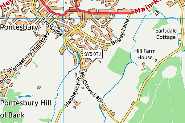 SY5 0TJ map - OS VectorMap District (Ordnance Survey)