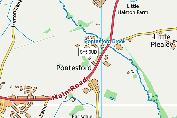 SY5 0UD map - OS VectorMap District (Ordnance Survey)