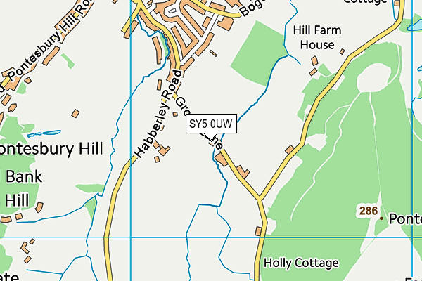 SY5 0UW map - OS VectorMap District (Ordnance Survey)