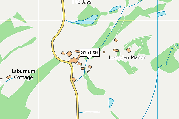 SY5 0XH map - OS VectorMap District (Ordnance Survey)