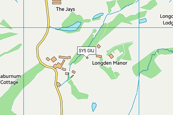 SY5 0XJ map - OS VectorMap District (Ordnance Survey)