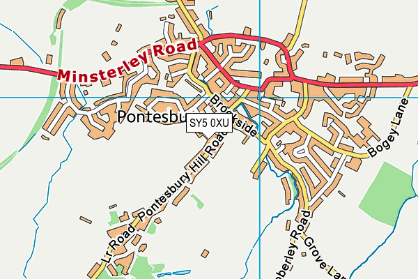 SY5 0XU map - OS VectorMap District (Ordnance Survey)