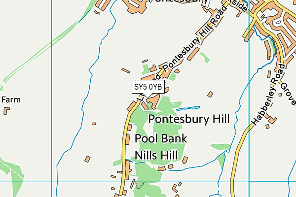 SY5 0YB map - OS VectorMap District (Ordnance Survey)