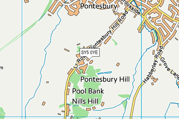 SY5 0YE map - OS VectorMap District (Ordnance Survey)