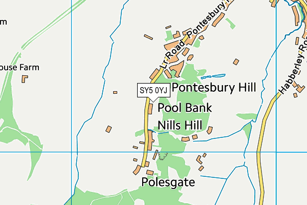 SY5 0YJ map - OS VectorMap District (Ordnance Survey)