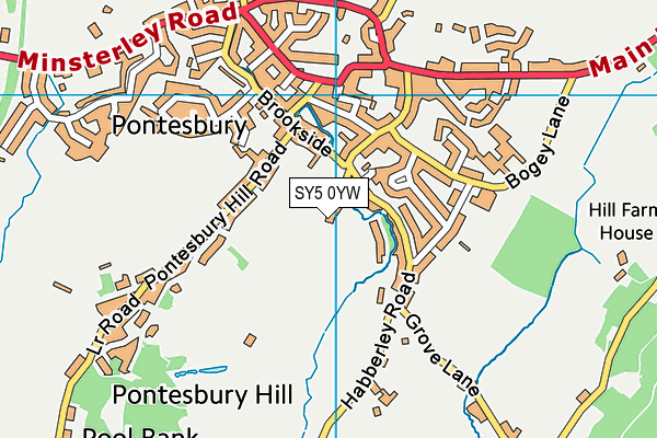 SY5 0YW map - OS VectorMap District (Ordnance Survey)