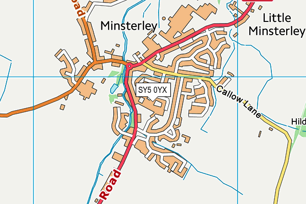 SY5 0YX map - OS VectorMap District (Ordnance Survey)