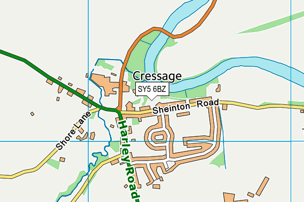 SY5 6BZ map - OS VectorMap District (Ordnance Survey)