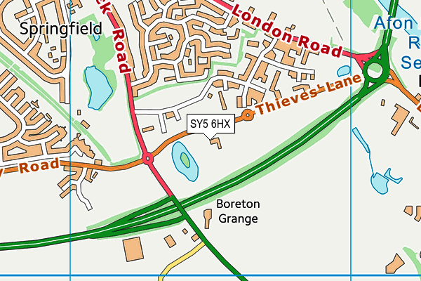 SY5 6HX map - OS VectorMap District (Ordnance Survey)