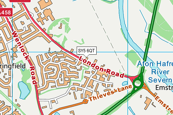 SY5 6QT map - OS VectorMap District (Ordnance Survey)