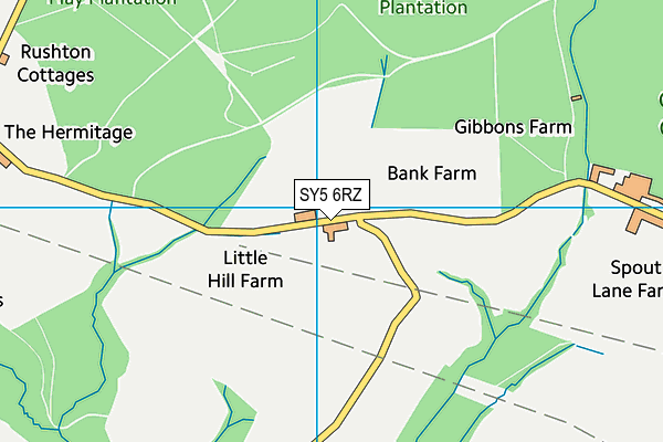 SY5 6RZ map - OS VectorMap District (Ordnance Survey)