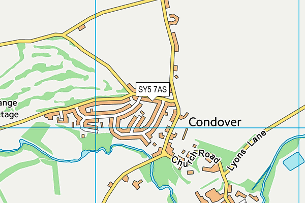 SY5 7AS map - OS VectorMap District (Ordnance Survey)