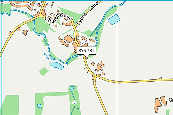 SY5 7BT map - OS VectorMap District (Ordnance Survey)