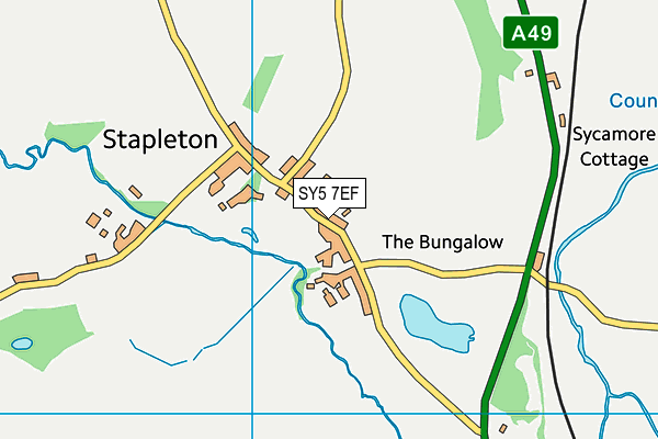 SY5 7EF map - OS VectorMap District (Ordnance Survey)