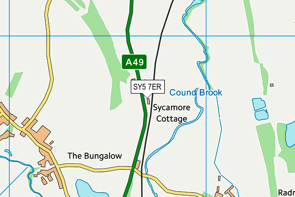 SY5 7ER map - OS VectorMap District (Ordnance Survey)