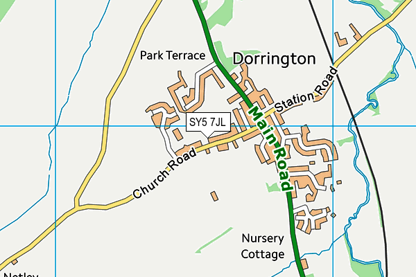St Edward's CofE Primary School map (SY5 7JL) - OS VectorMap District (Ordnance Survey)