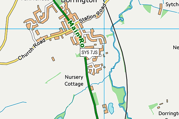 SY5 7JS map - OS VectorMap District (Ordnance Survey)