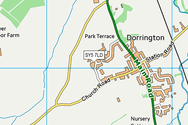 Dorrington Village Hall map (SY5 7LD) - OS VectorMap District (Ordnance Survey)