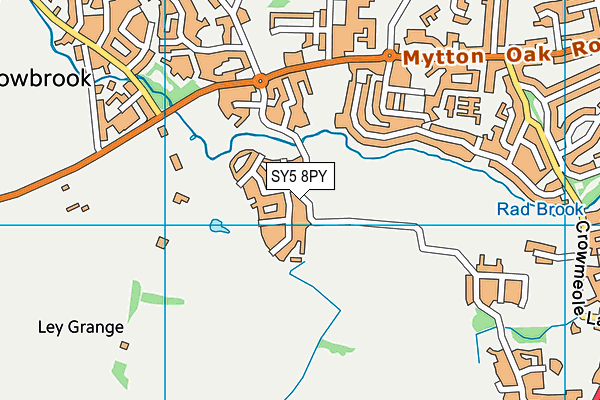 Bowbrook Primary School map (SY5 8PY) - OS VectorMap District (Ordnance Survey)
