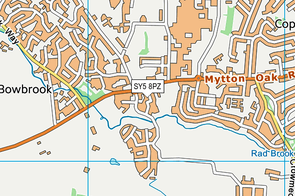 SY5 8PZ map - OS VectorMap District (Ordnance Survey)