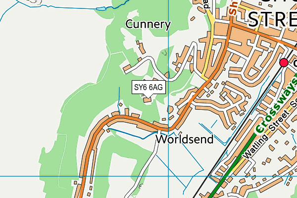 SY6 6AG map - OS VectorMap District (Ordnance Survey)