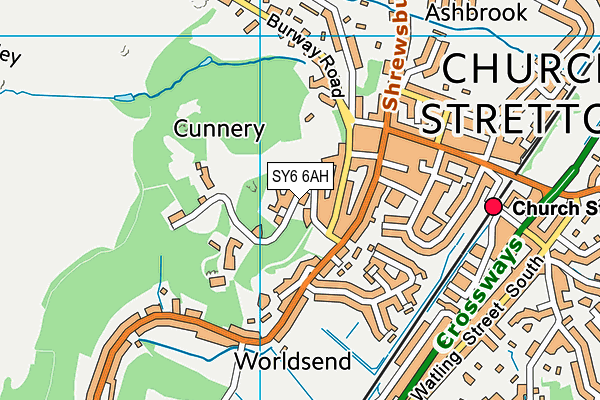 SY6 6AH map - OS VectorMap District (Ordnance Survey)