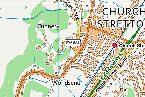 SY6 6AJ map - OS VectorMap District (Ordnance Survey)